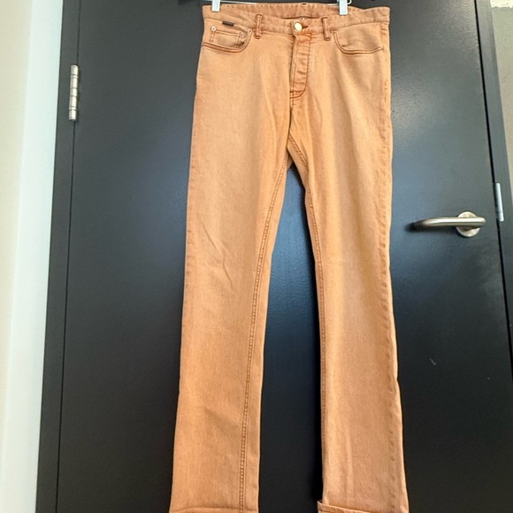 Viktor & Rolf size 48 (12-14) Women's Boot Cut Jeans in orange/crème EUC - Picture 14 of 15